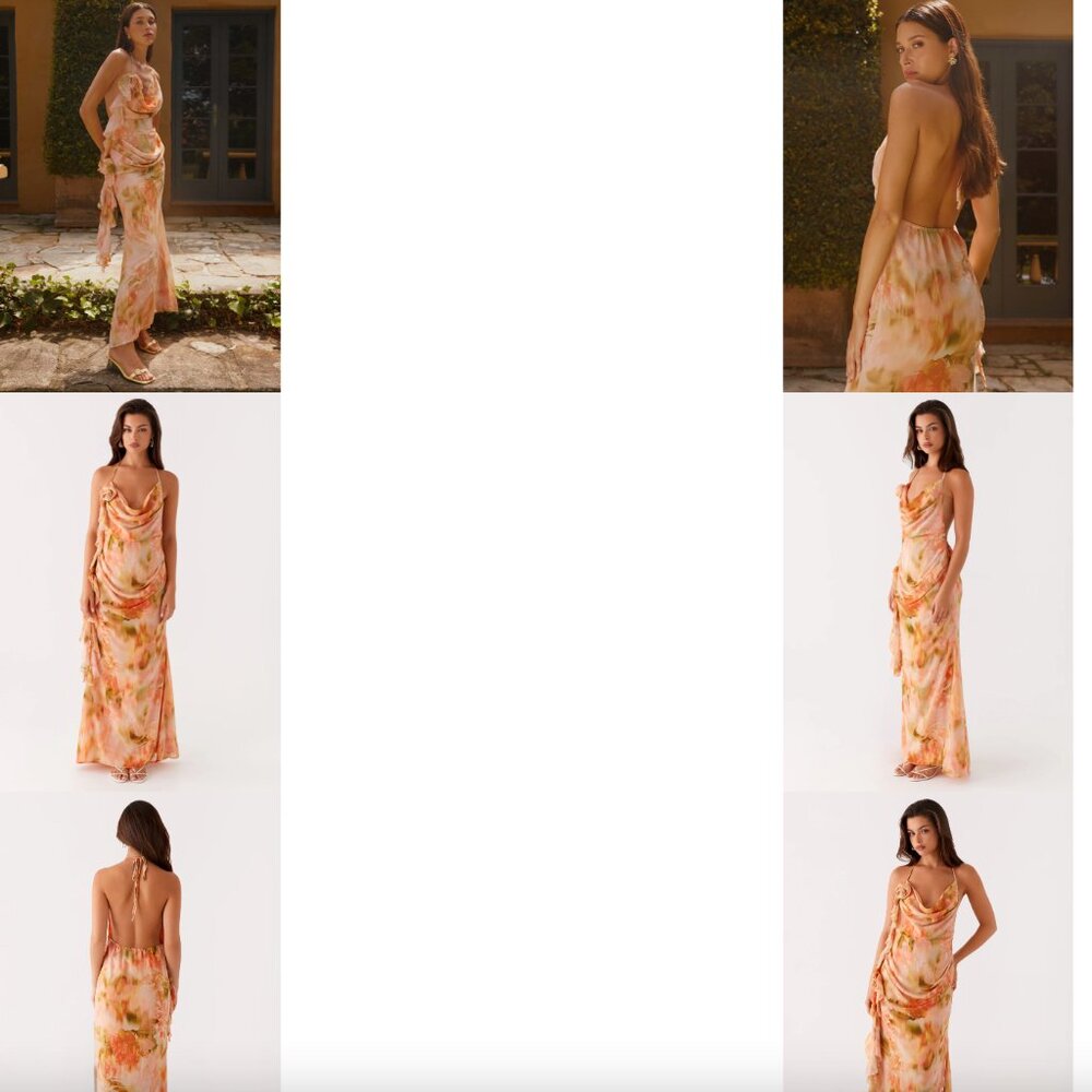 Peppermayo Exclusive - Diedre Rose Strappy Maxi Dress - Sunset Floral